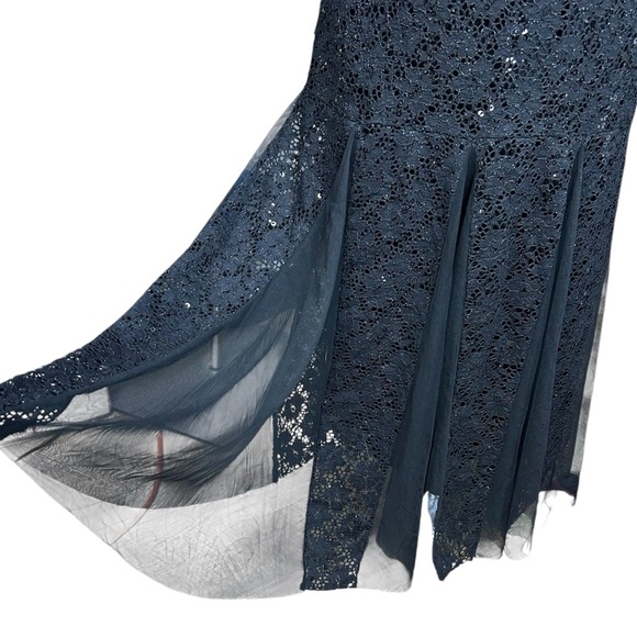 Vintage Candalite Med Lace Sequin Whimsigoth Maxi Dress Dark Fairy Mermaid - Picture 4 of 13